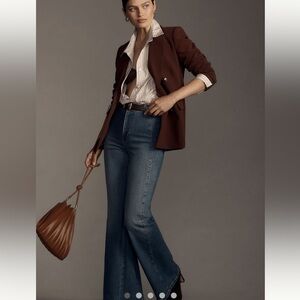 Pilcro Fluted High-Rise Flare Jeans, Anthropologie